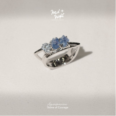 March Birthstone-Aquamarine Brave Shard Ring