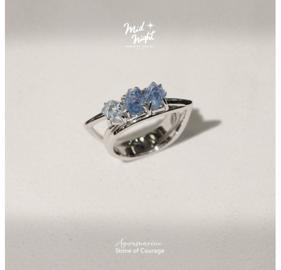March Birthstone-Aquamarine Brave Shard Ring