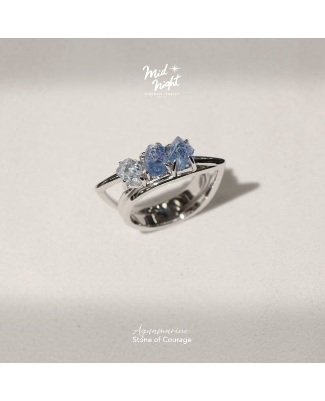 March Birthstone-Aquamarine Brave Shard Ring