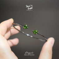 May Birthstone-Diopside Soul Lock Bangle May Birthstone-Diopside Soul Lock Bangle