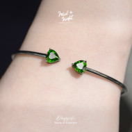 May Birthstone-Diopside Soul Lock Bangle May Birthstone-Diopside Soul Lock Bangle